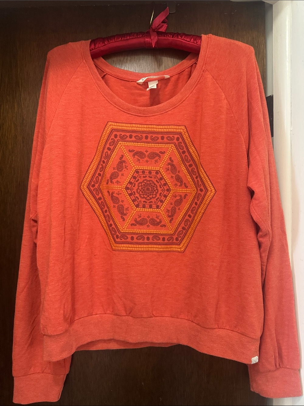 Billabong Orange Long Sleeve Graphic